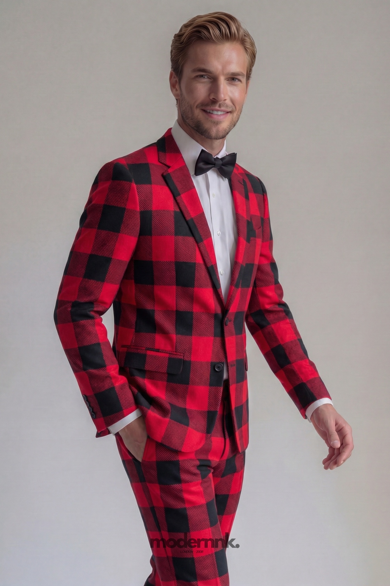 Festive Red Plaid Suit A0305
