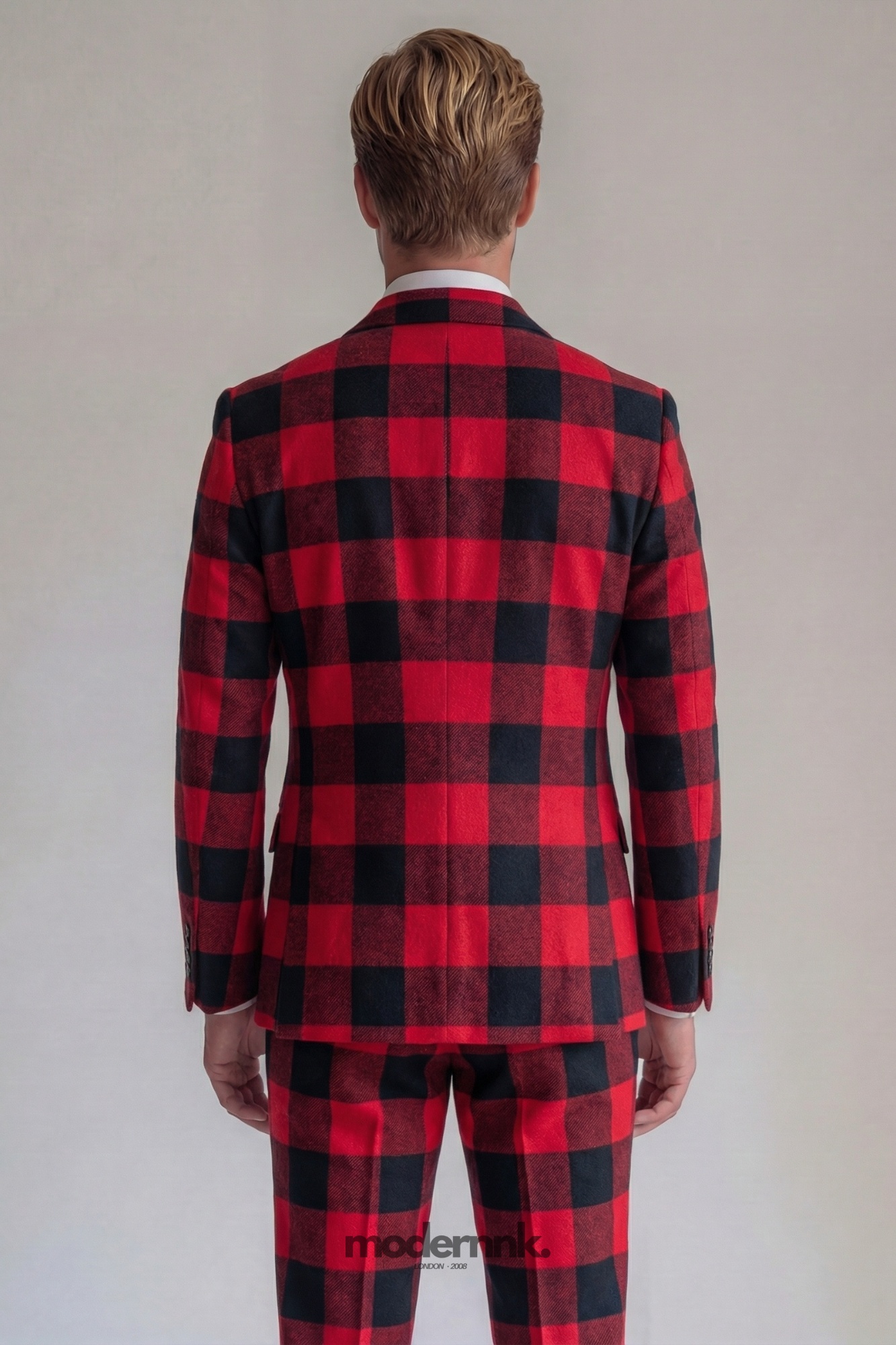 Festive Red Plaid Suit A0305