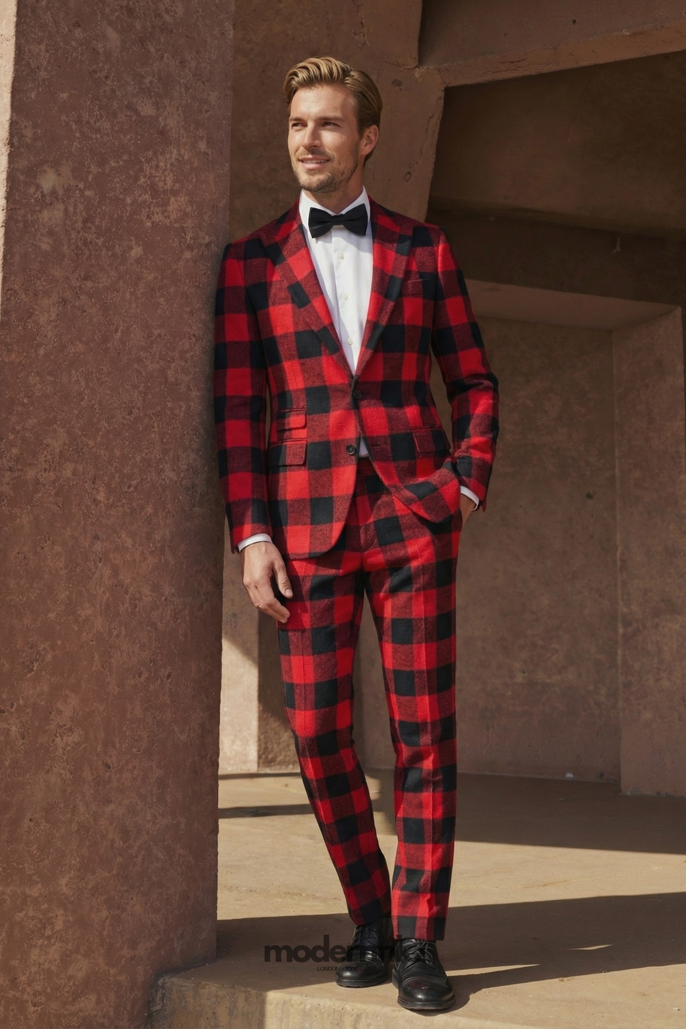 Festive Red Plaid Suit A0305