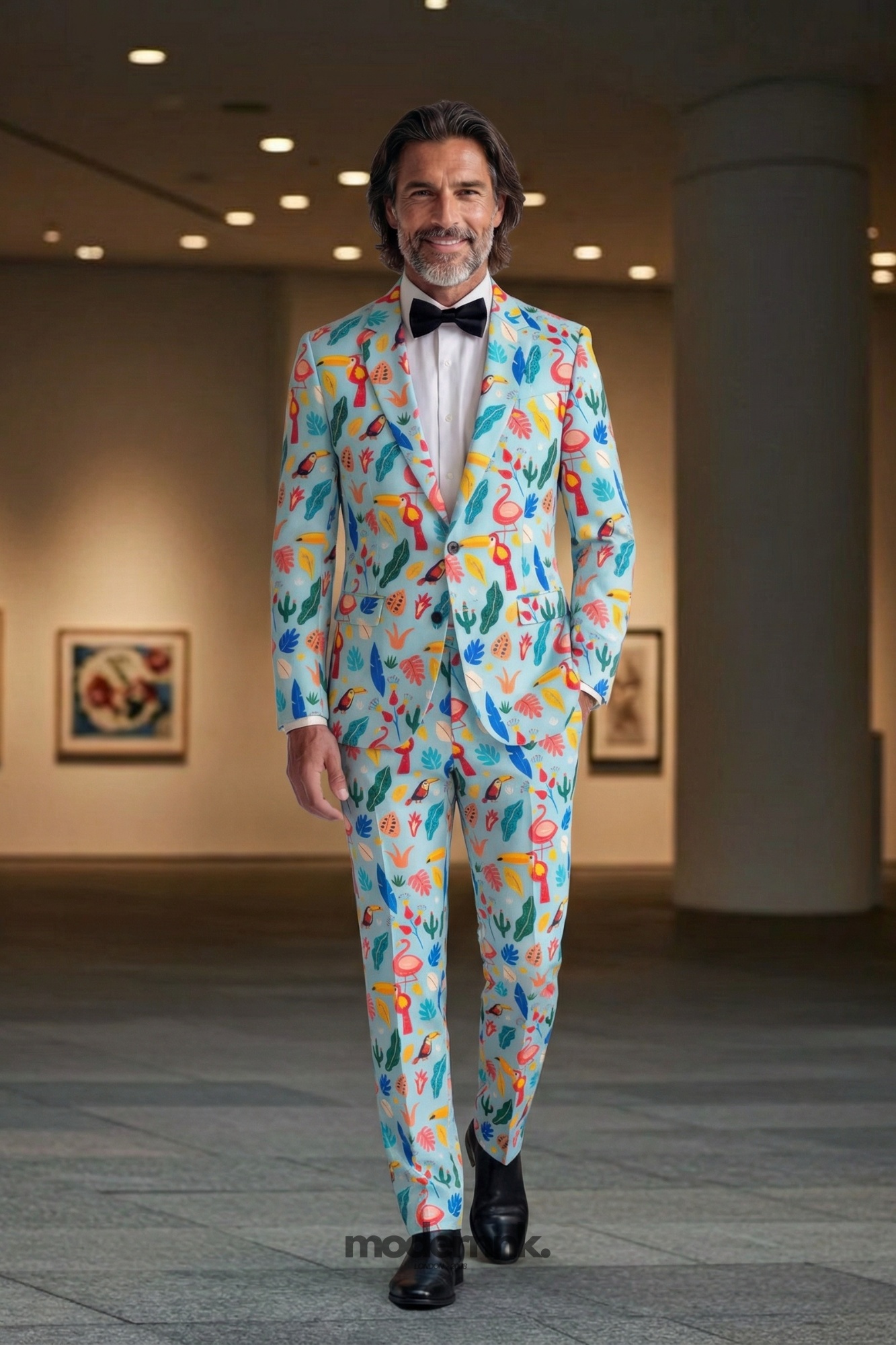 Tropical Party Print Suit A0315