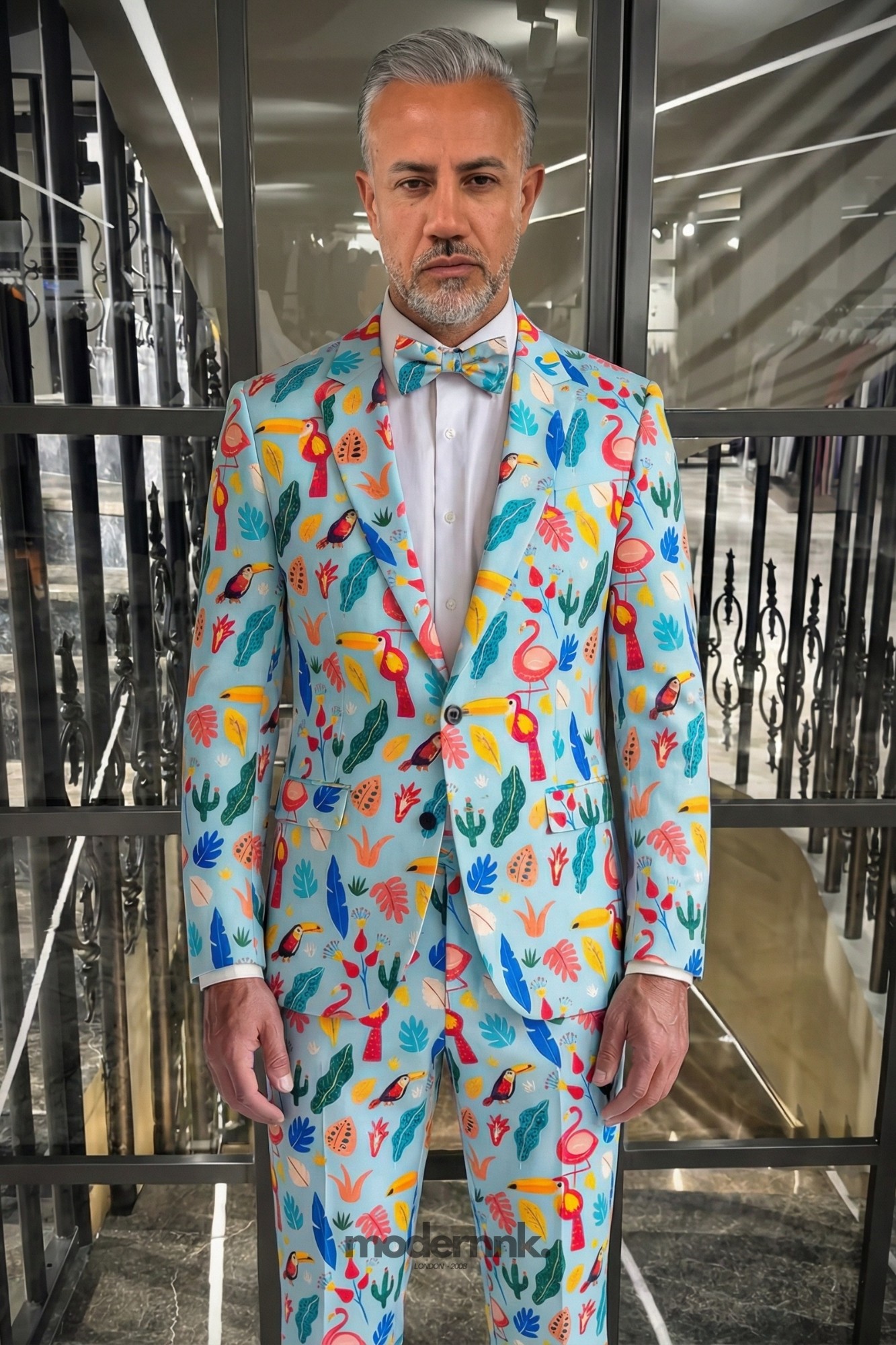 Tropical Party Print Suit A0315