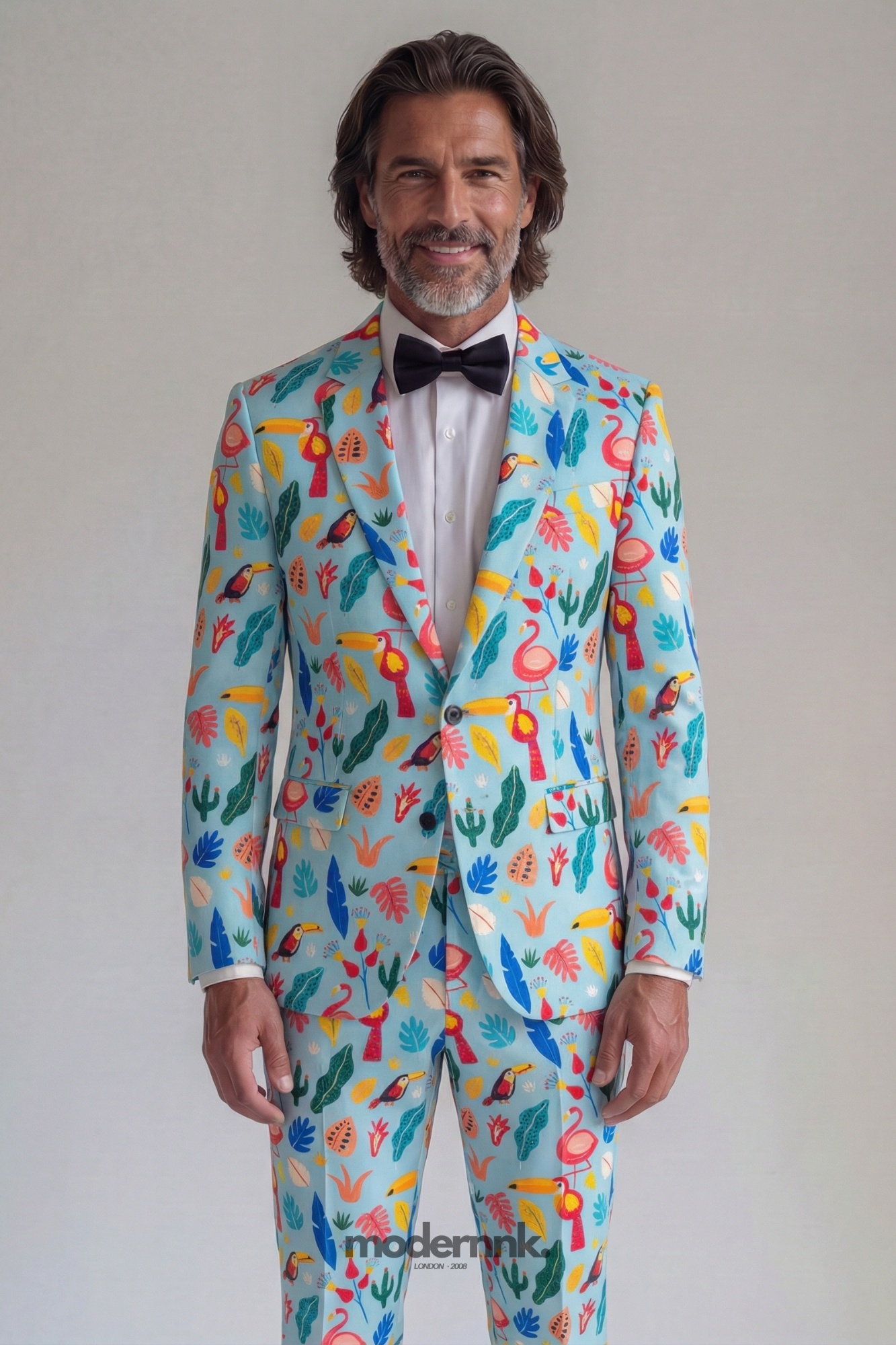 Tropical Party Print Suit A0315