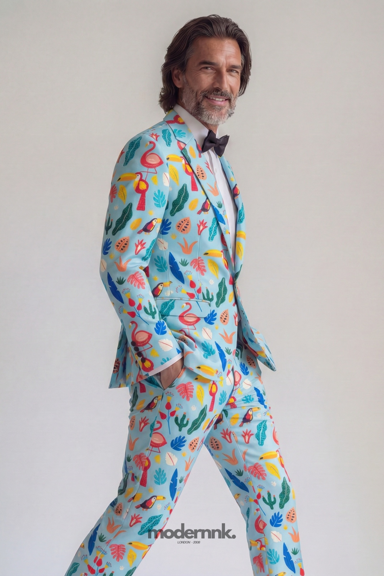 Tropical Party Print Suit A0315