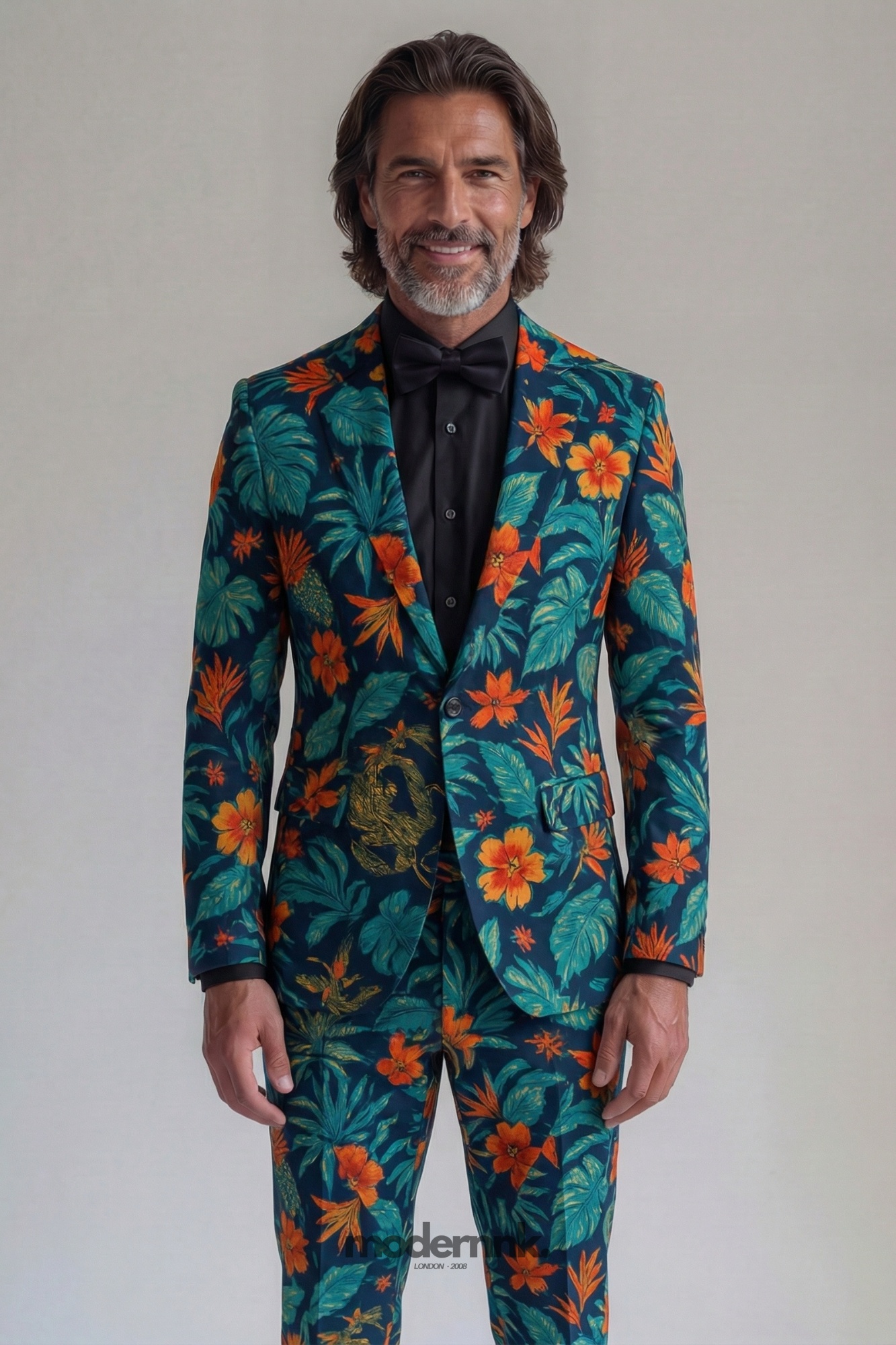 Reveler Tropical Print Suit A0316