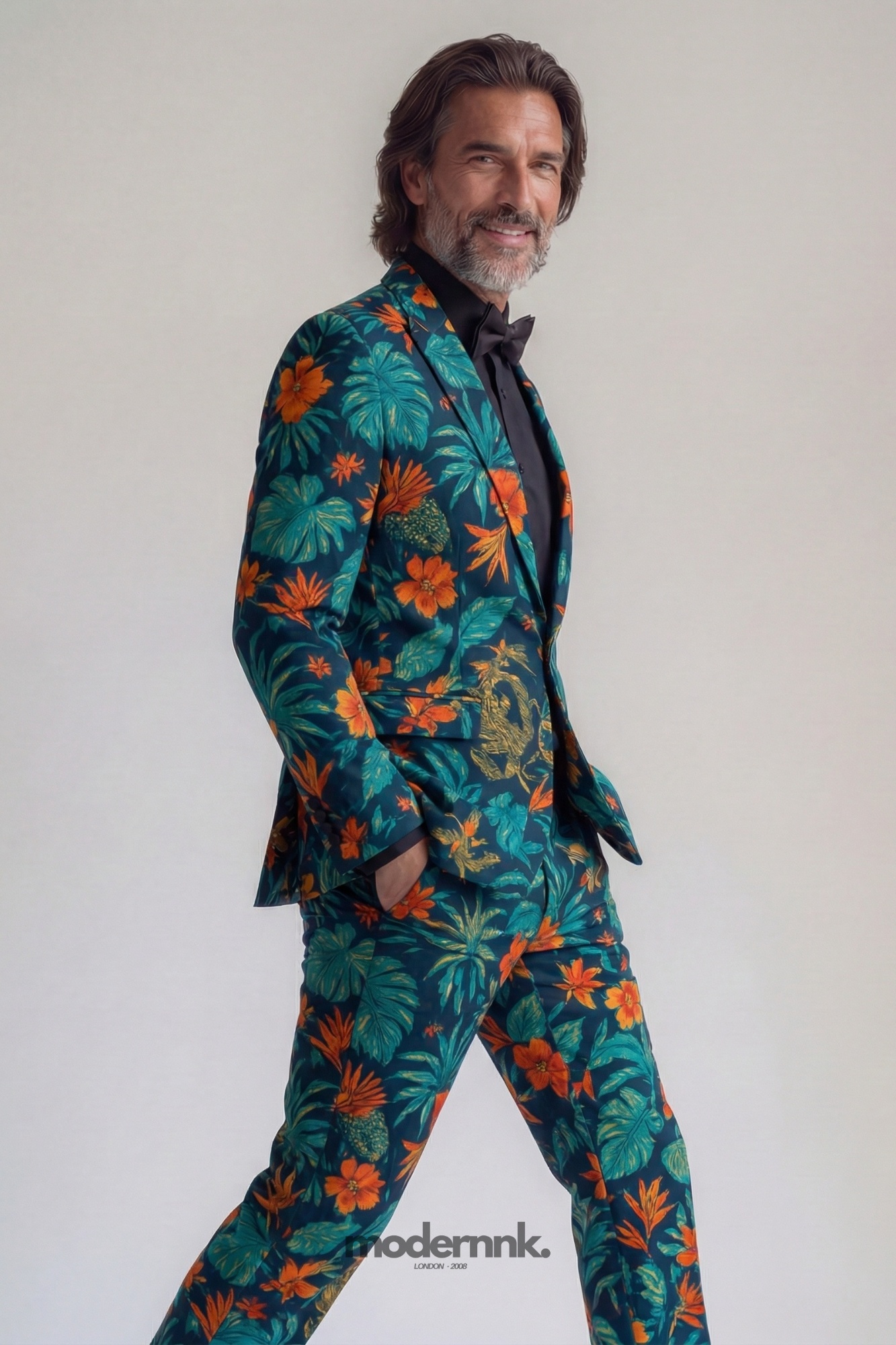 Reveler Tropical Print Suit A0316