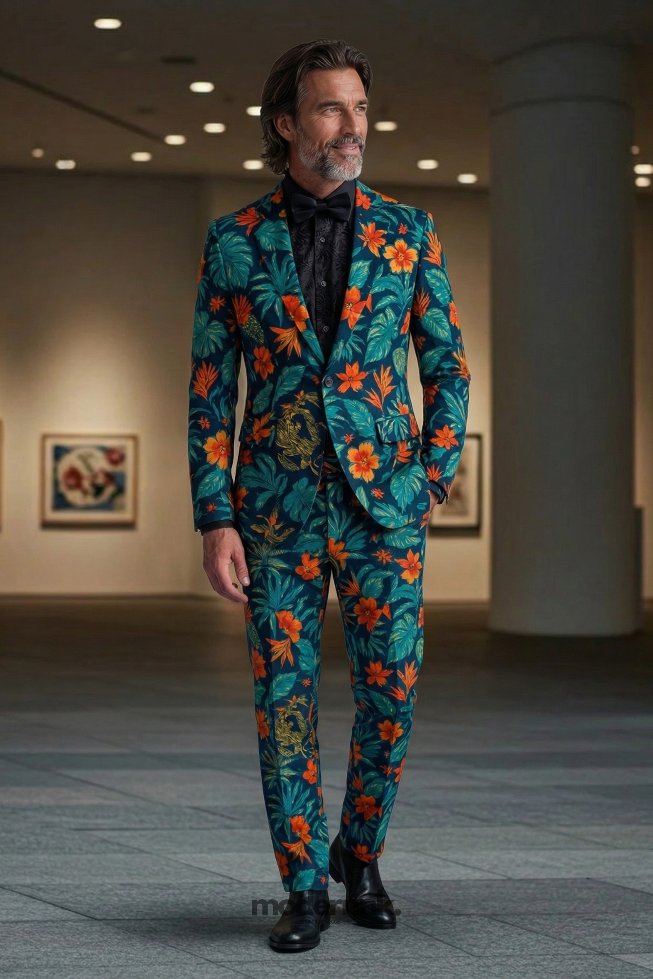 Reveler Tropical Print Suit A0316