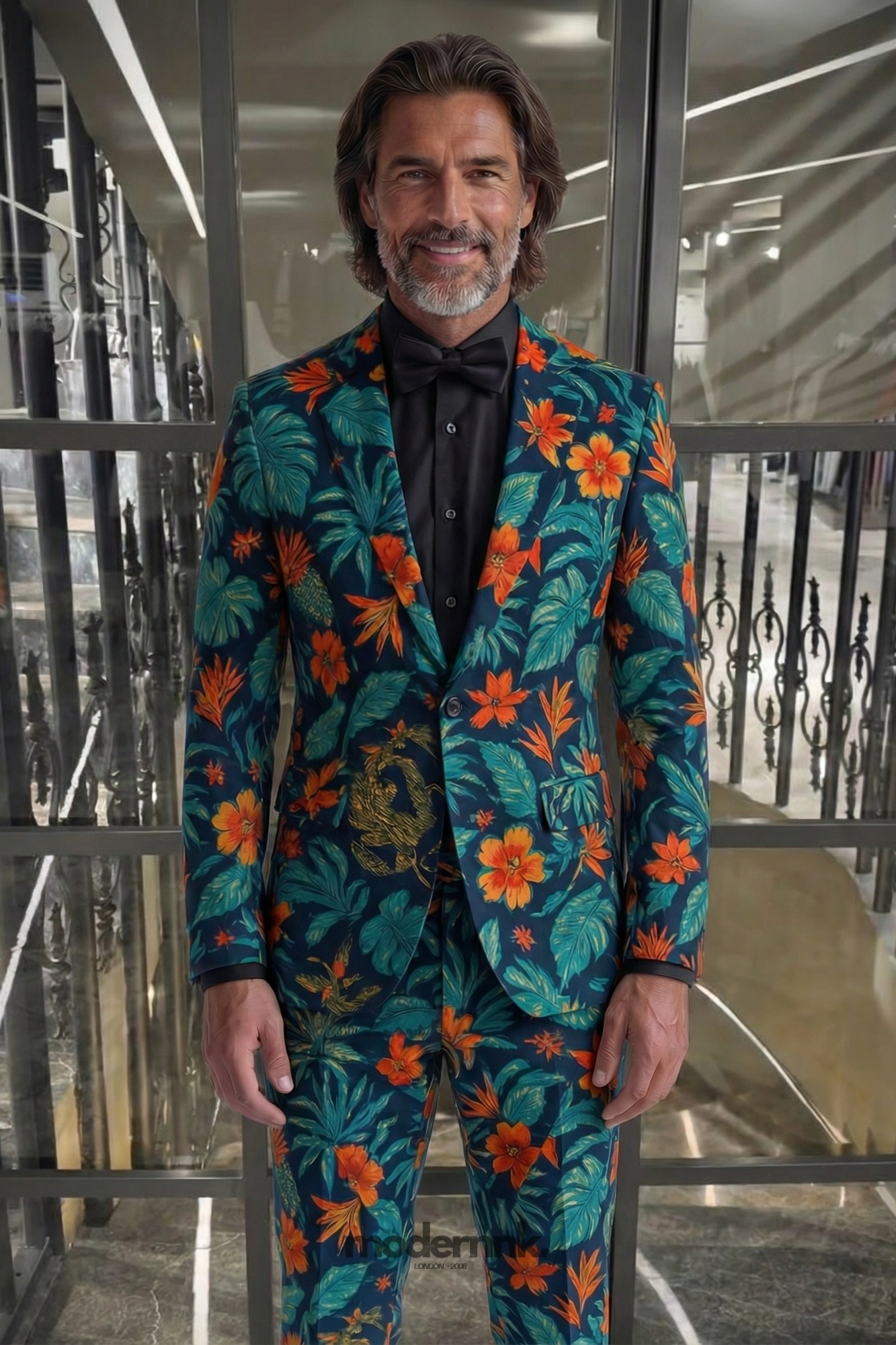 Reveler Tropical Print Suit A0316