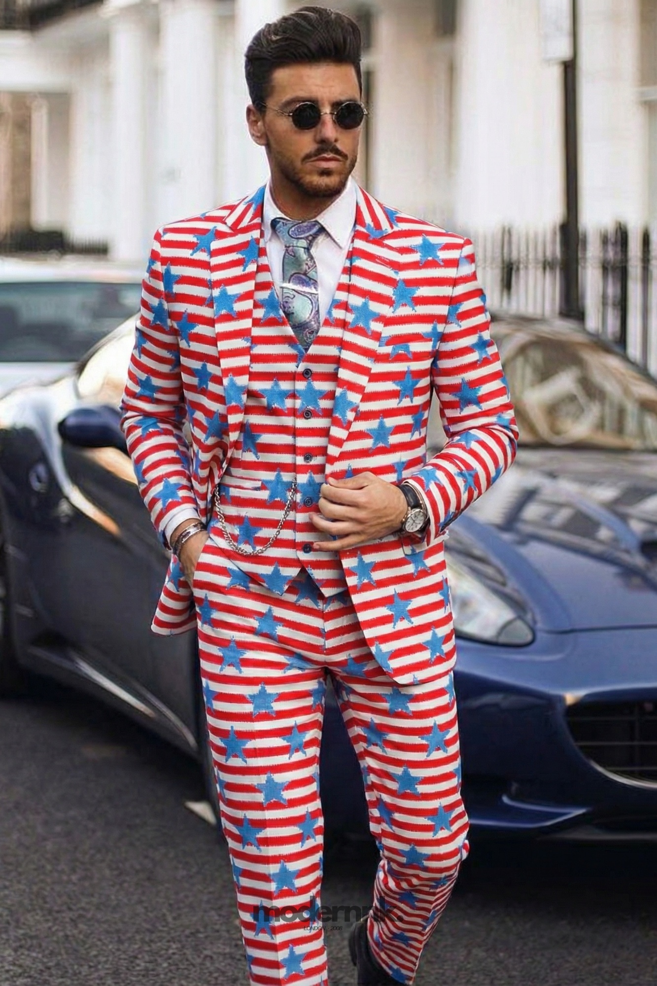 Patriotic American Flag Suit A0317