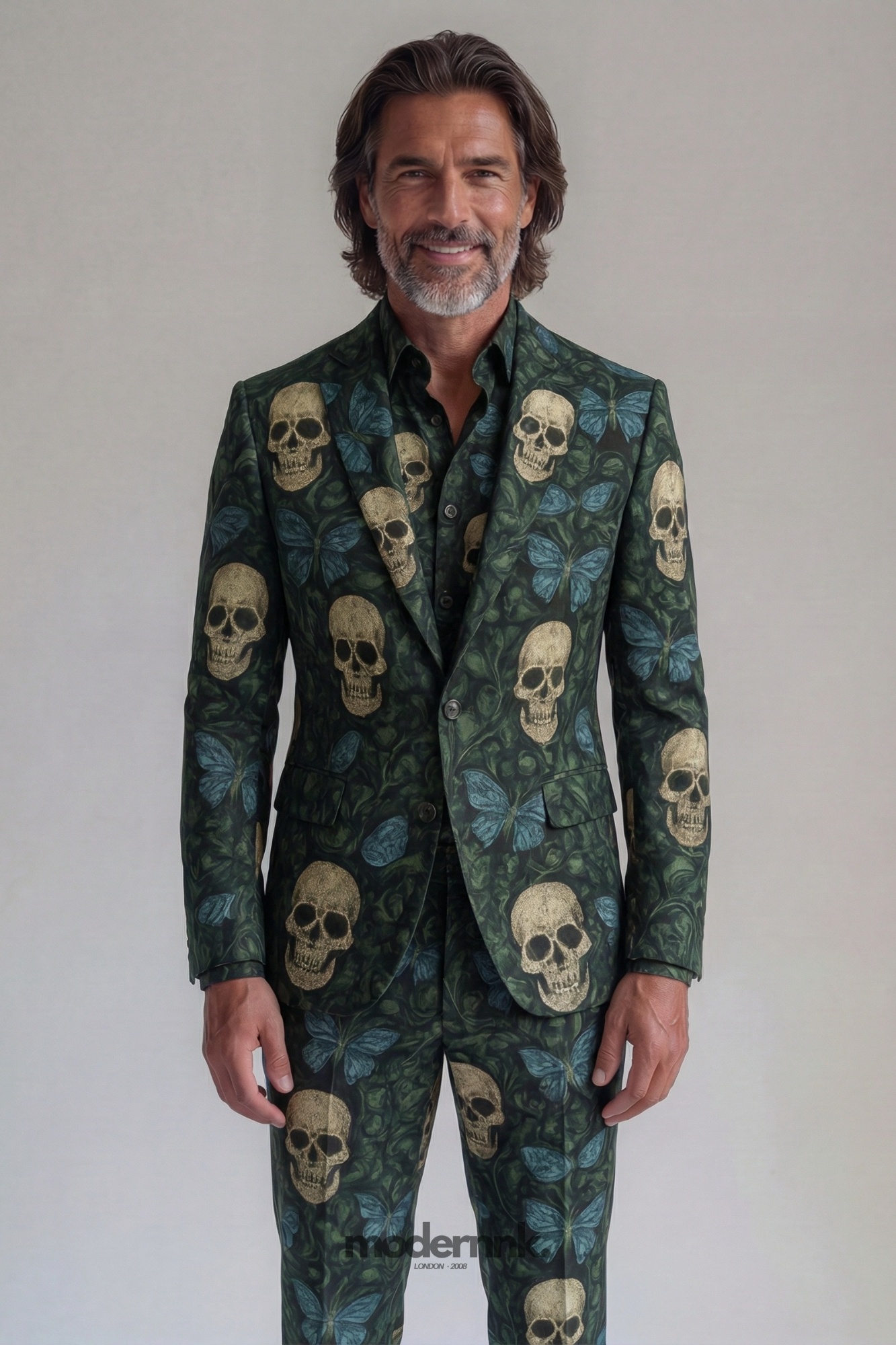 Daring Gentleman Skull Print Suit A0319