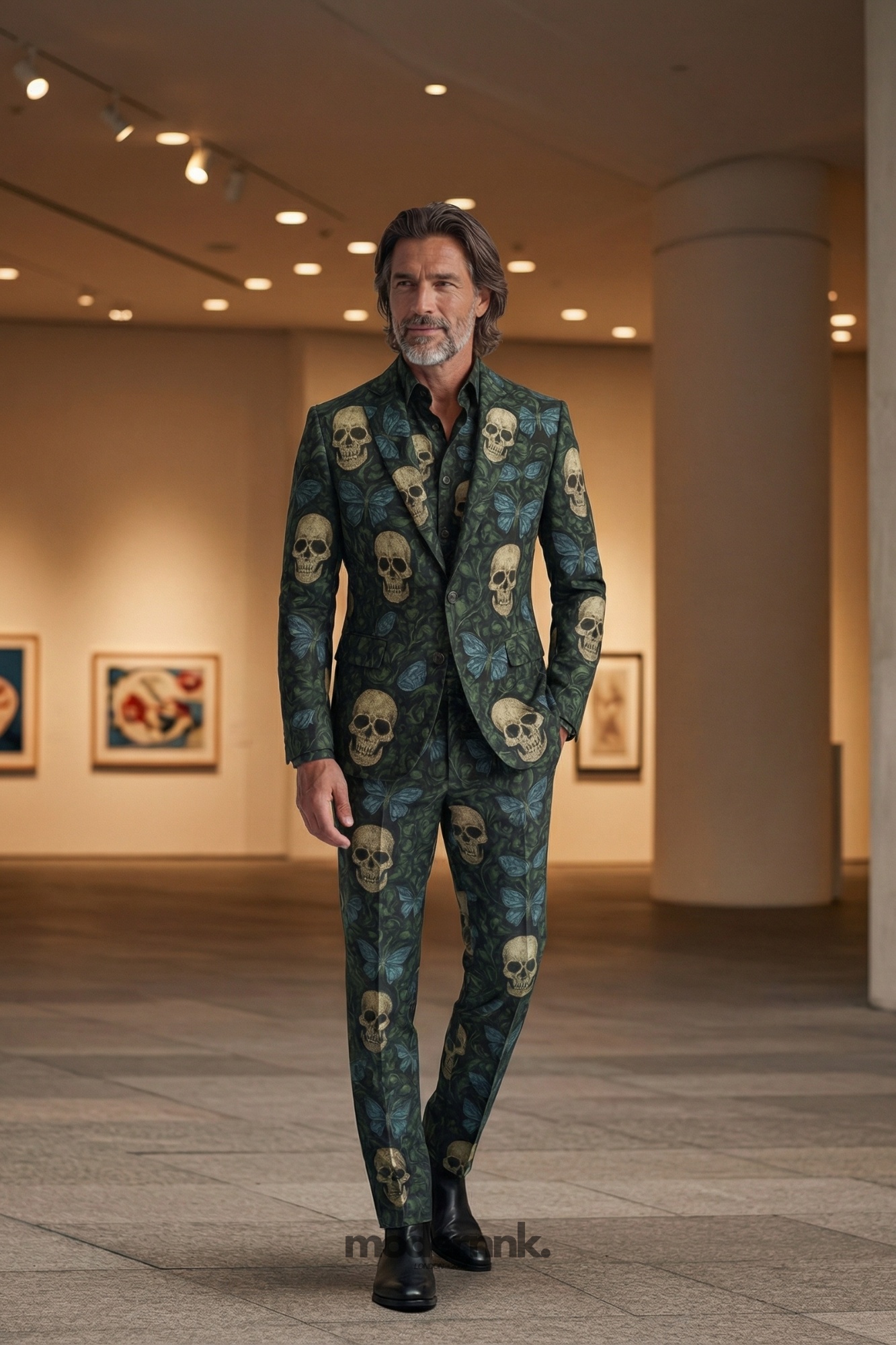 Daring Gentleman Skull Print Suit A0319