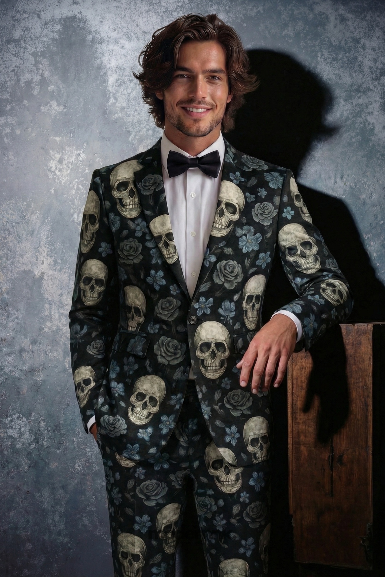 Rebel Skull Rose Suit A0321