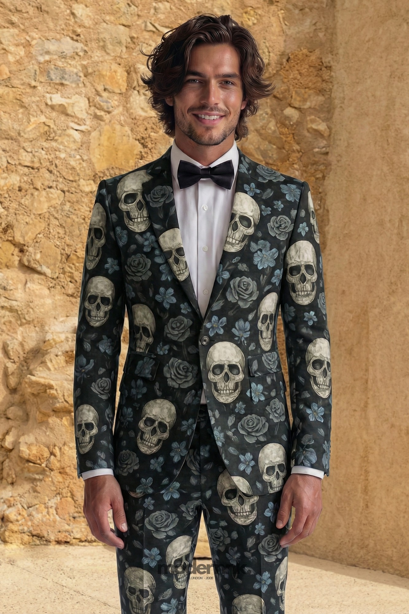 Rebel Skull Rose Suit A0321