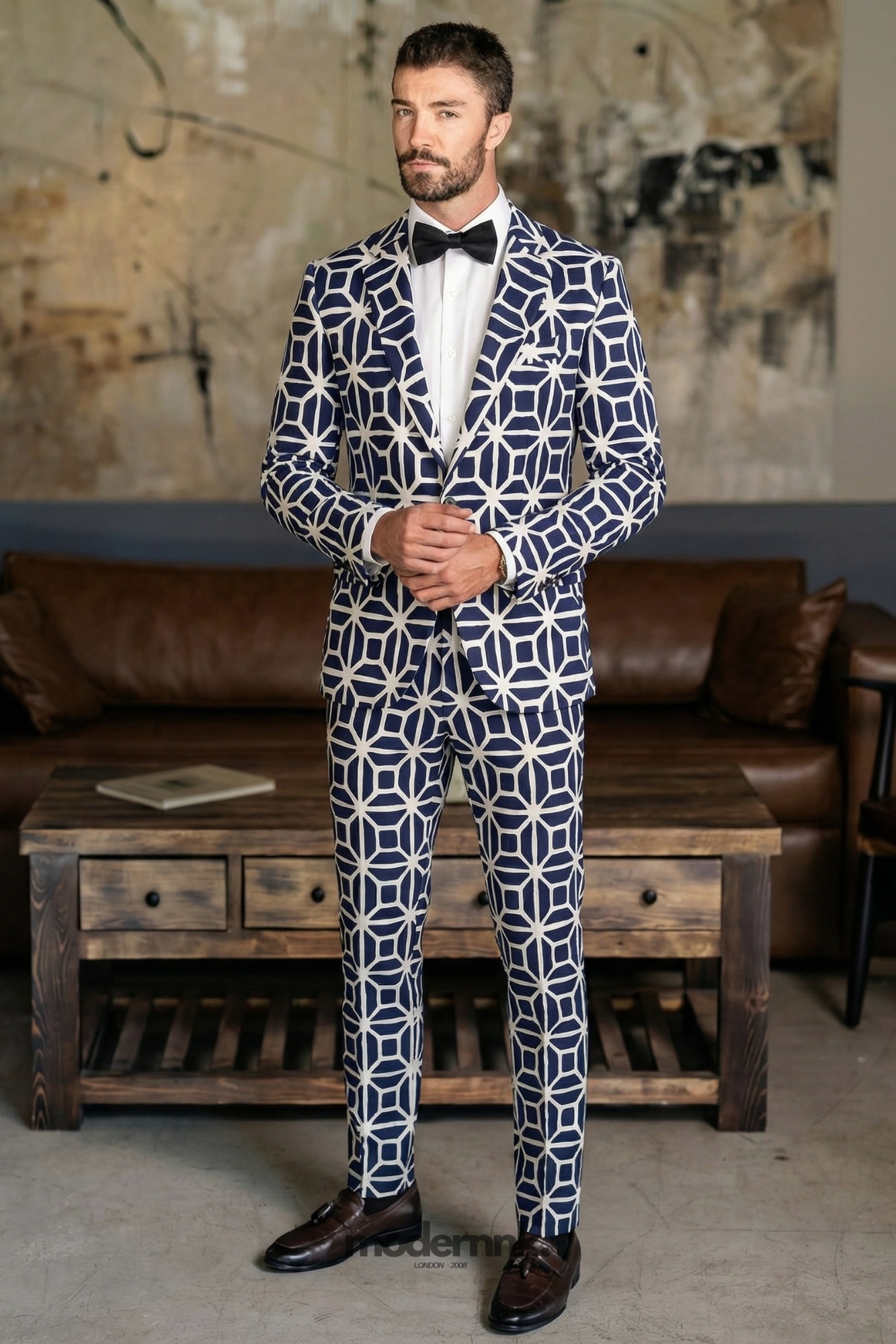 Avant-Garde Gentleman Geometric Suit A0322