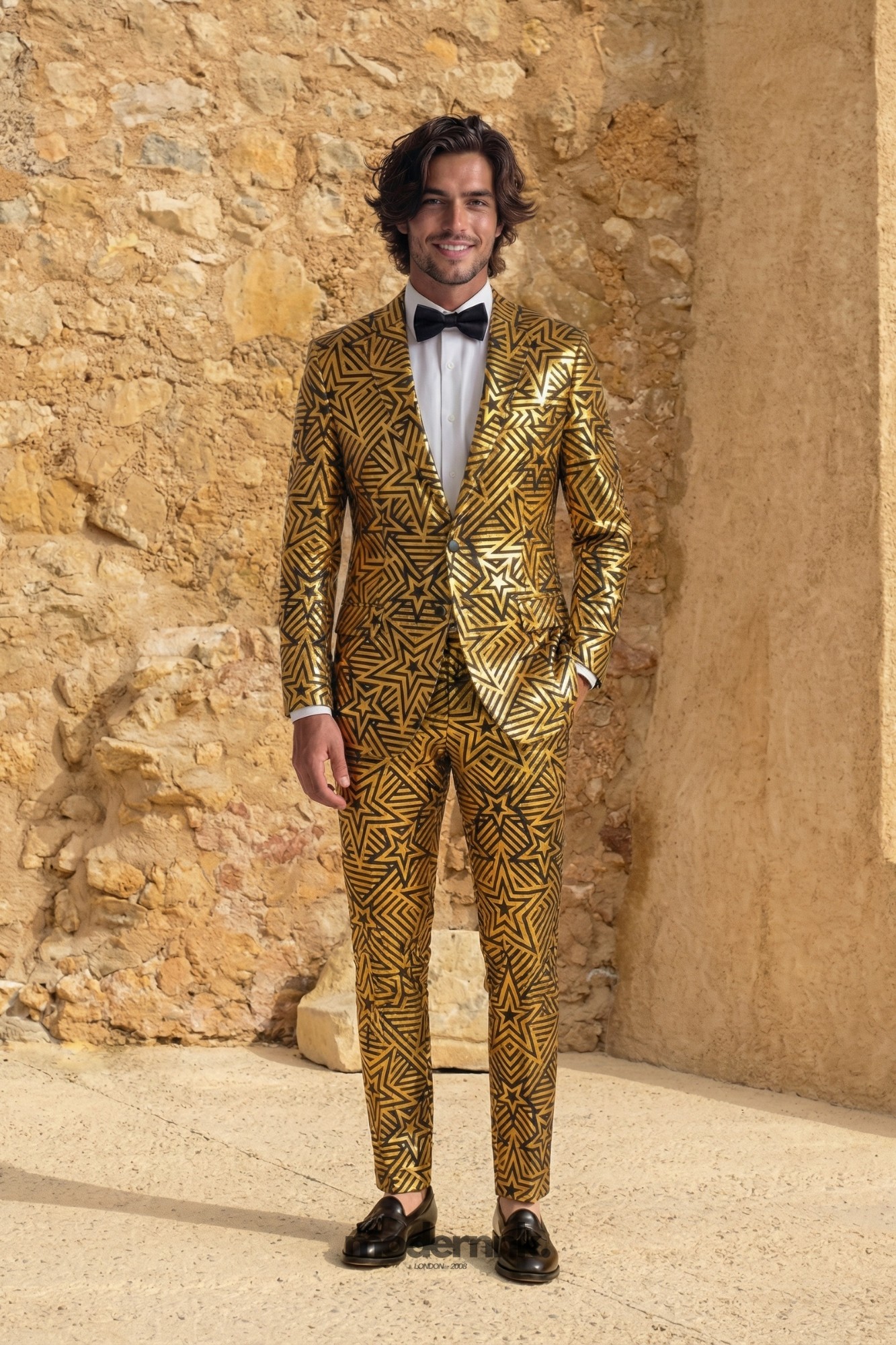 Showman Gold Star Pattern Suit A0324