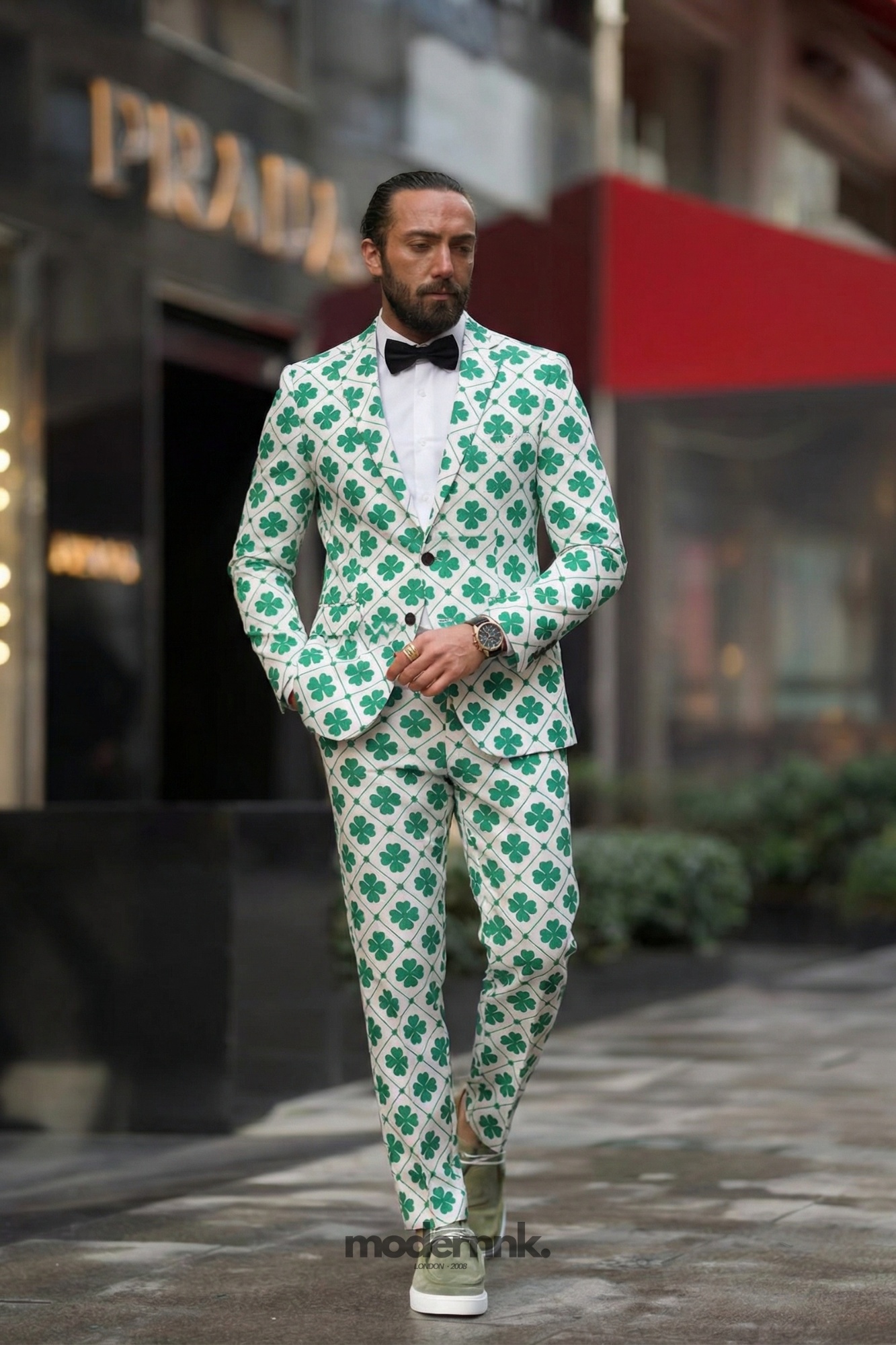 Festive Clover Print Suit A0329