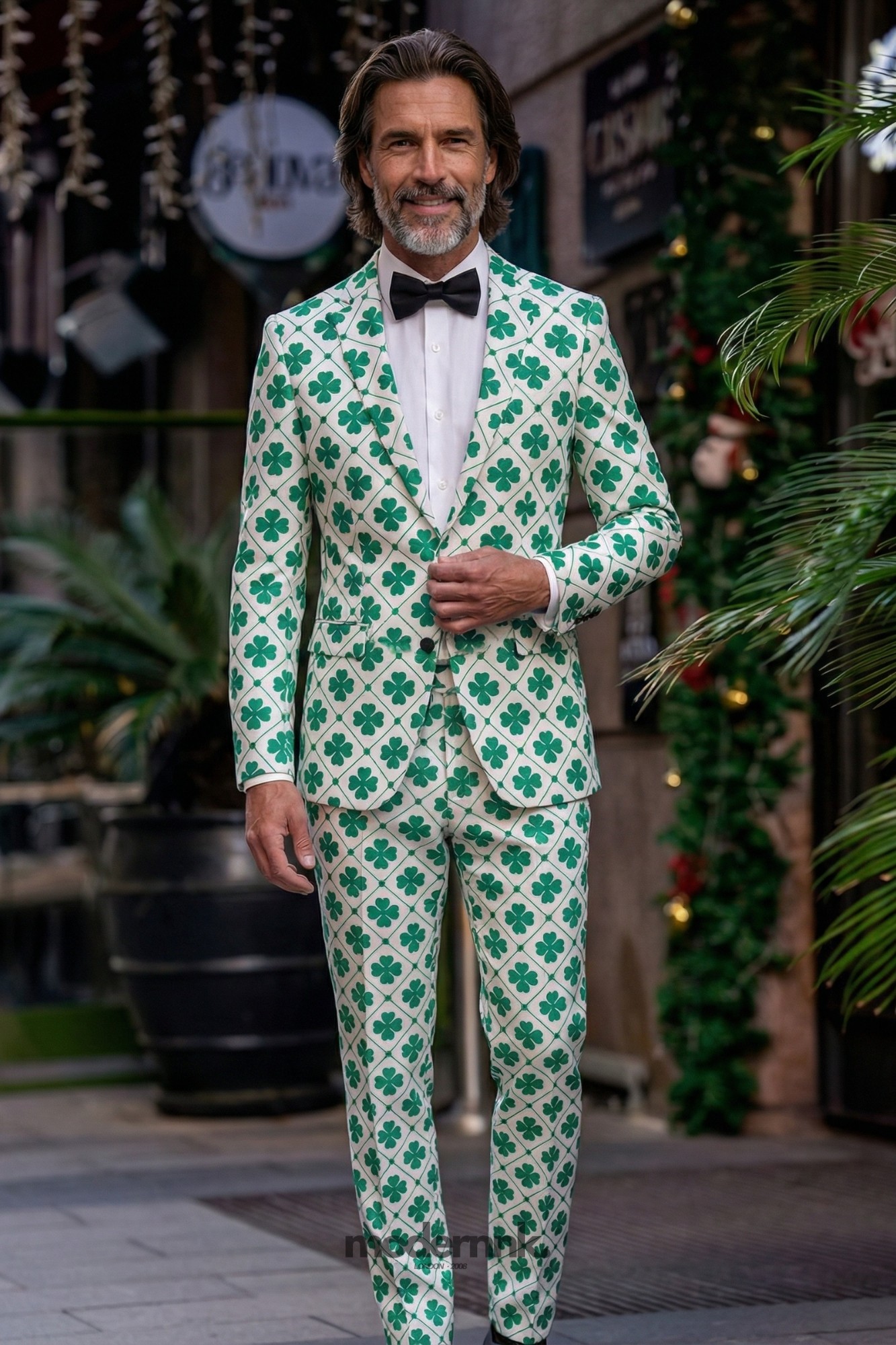 Festive Clover Print Suit A0329