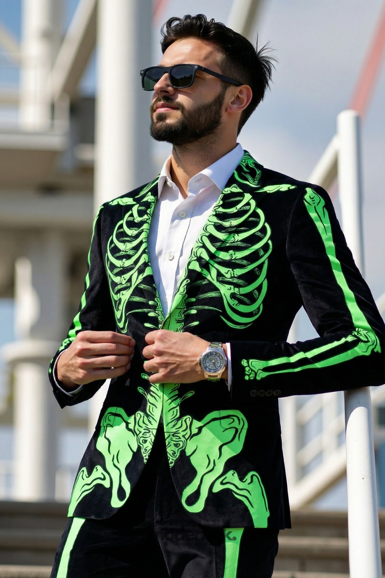 Enigma Neon Skeleton Suit A0330