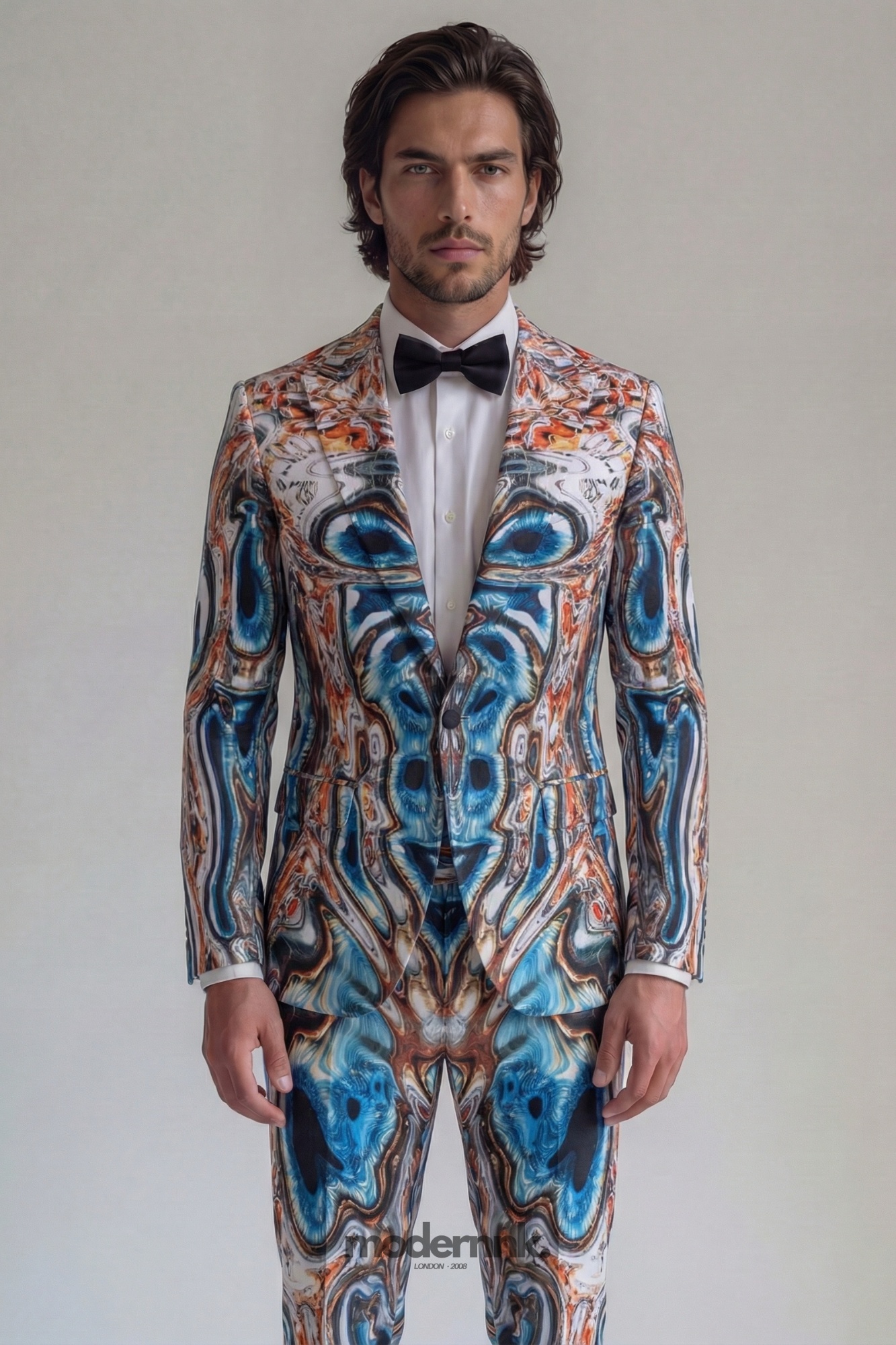 Avant-Garde Abstract Print Suit A0331