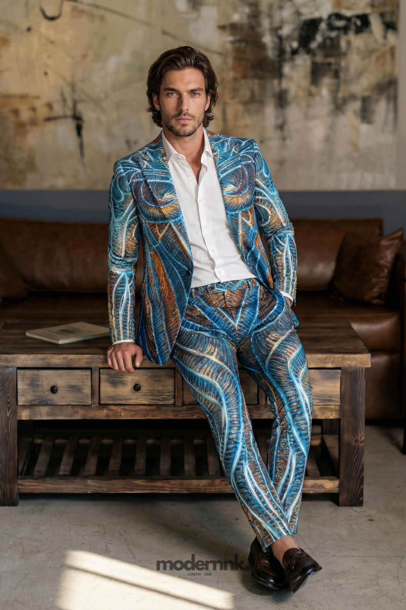 Visionary Patterned Suit A0333