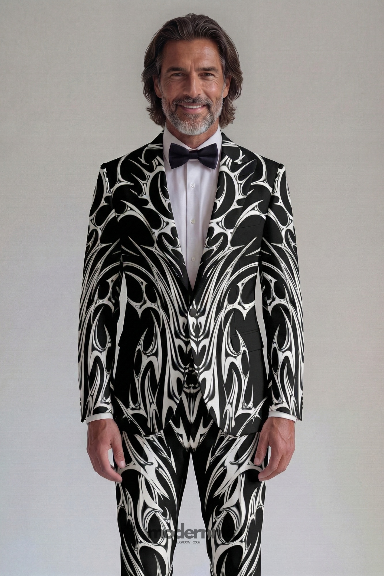 Maverick Abstract Print Suit A0335