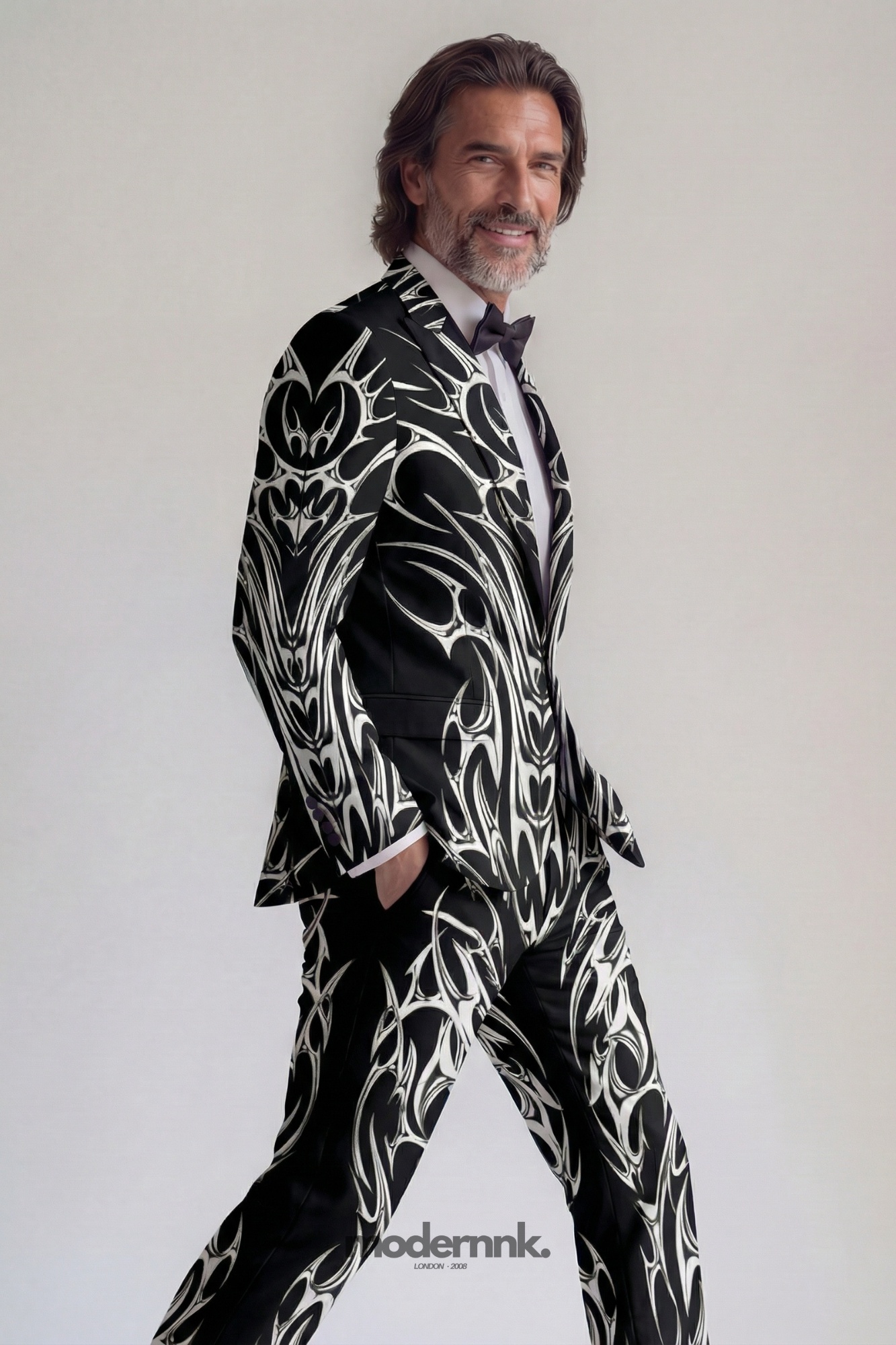 Maverick Abstract Print Suit A0335