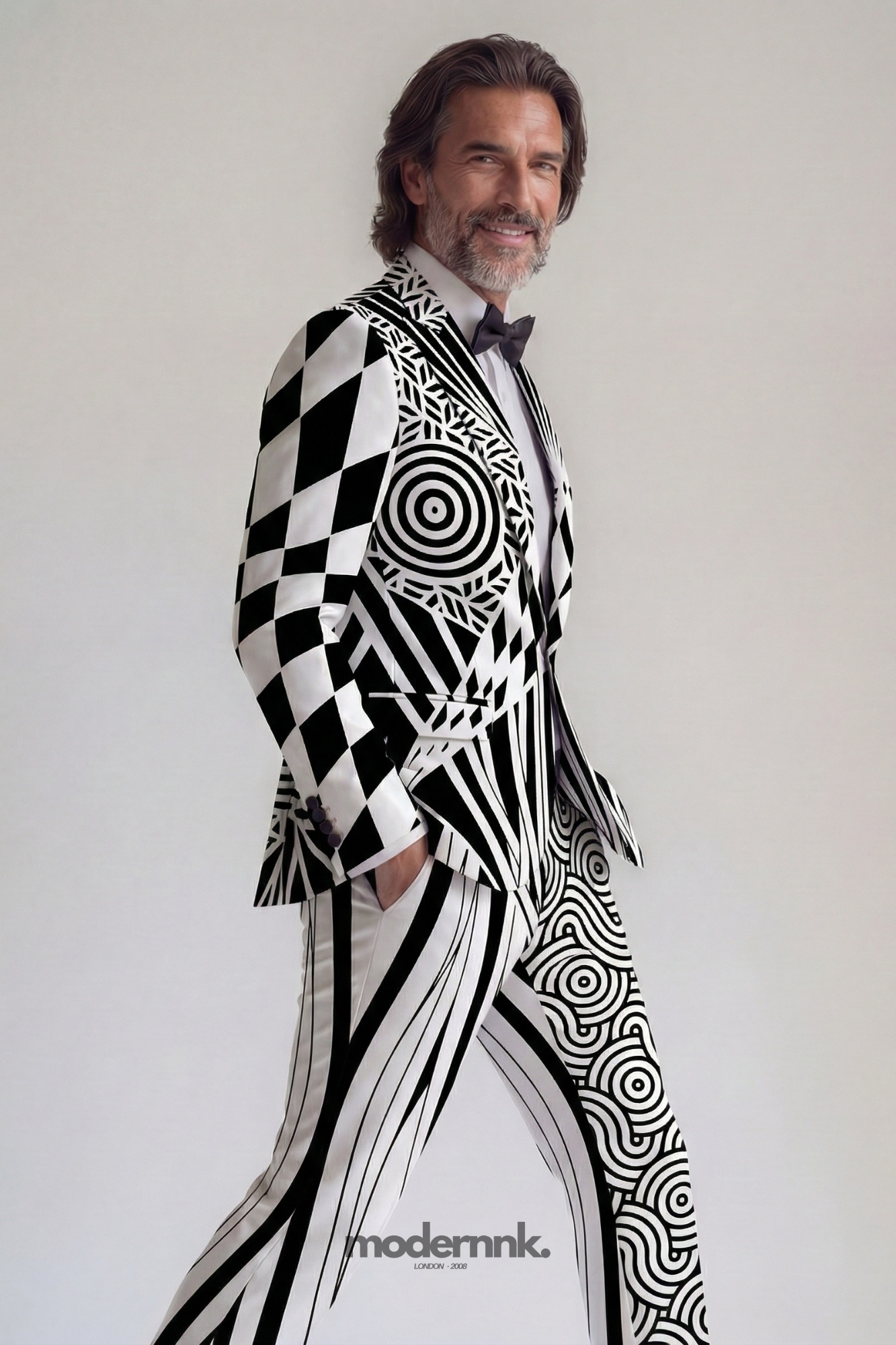 Illusionist Geometric Suit A0339