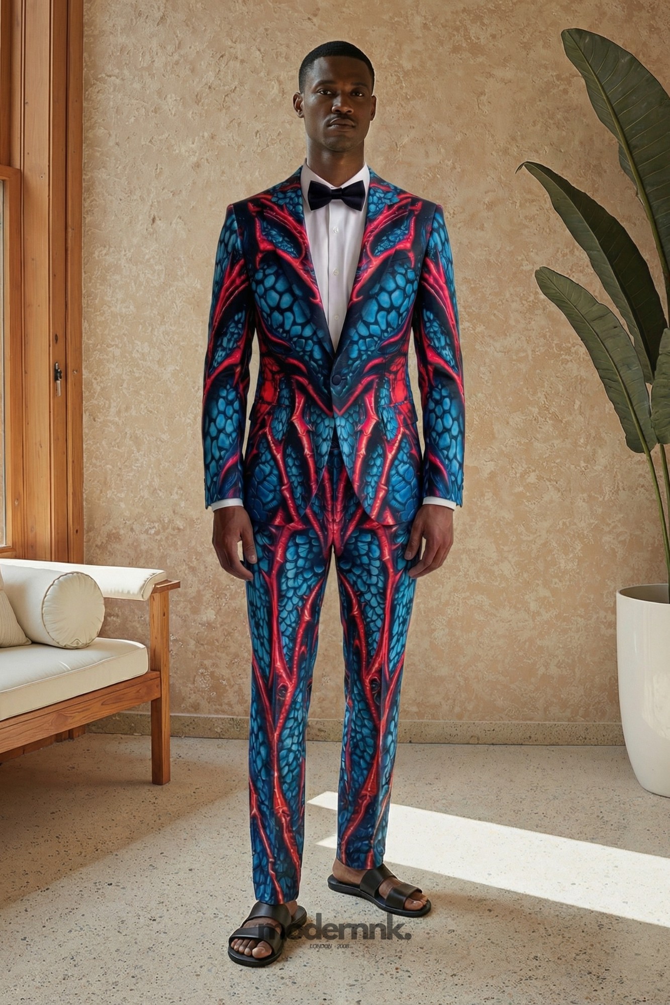 Night Serpent Printed Suit A0344