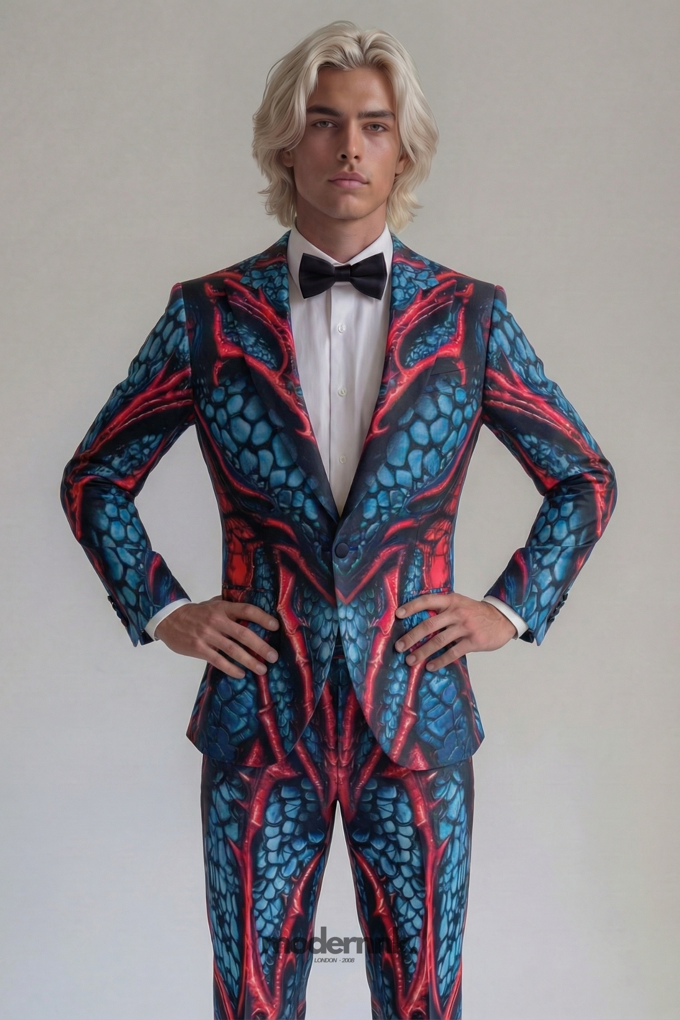 Night Serpent Printed Suit A0344