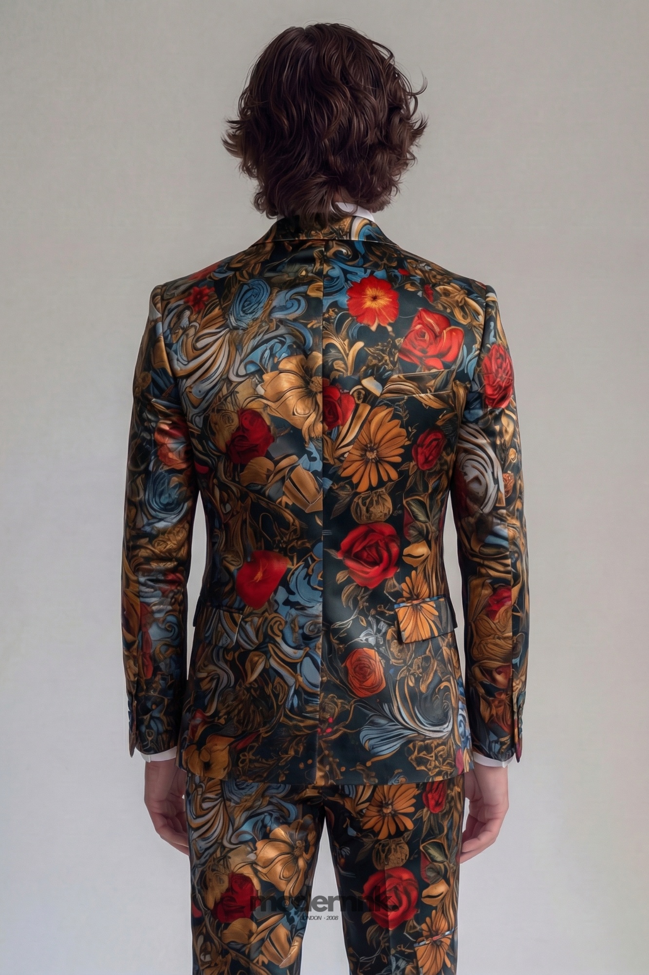 Vivid Dark Floral Suit A040