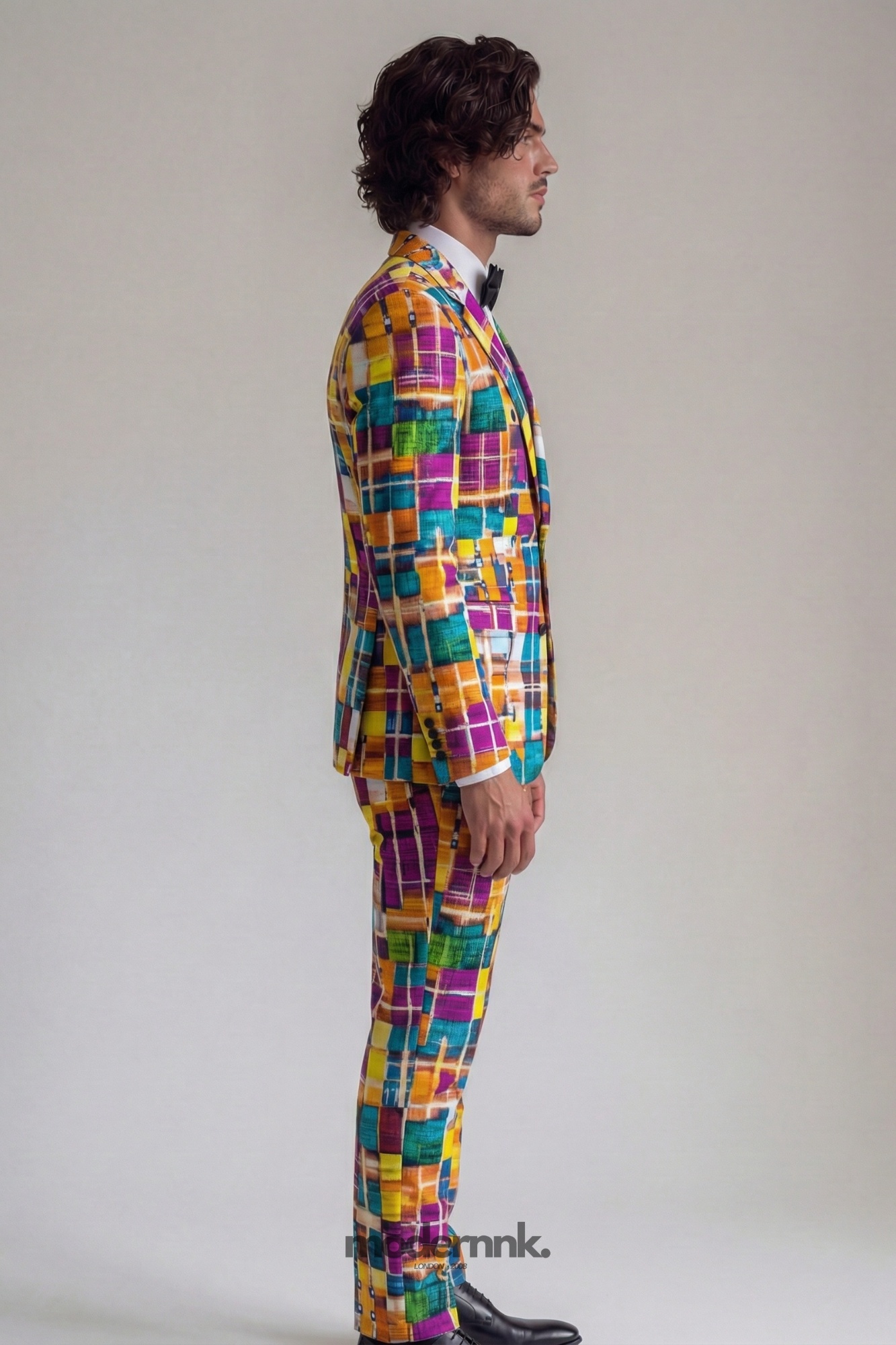 Vibrant Colorful Plaid Suit A2116