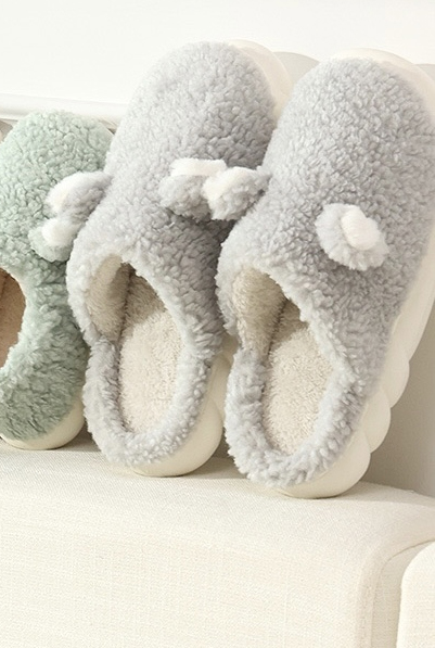 Parent-child style bear cotton slippers