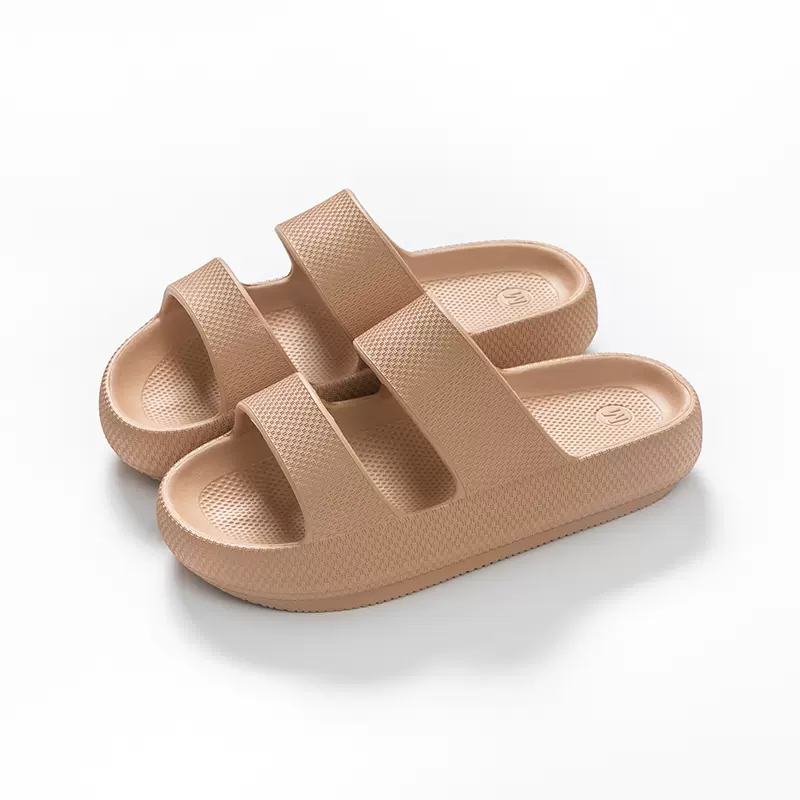 Double strap thick soft sole slippers