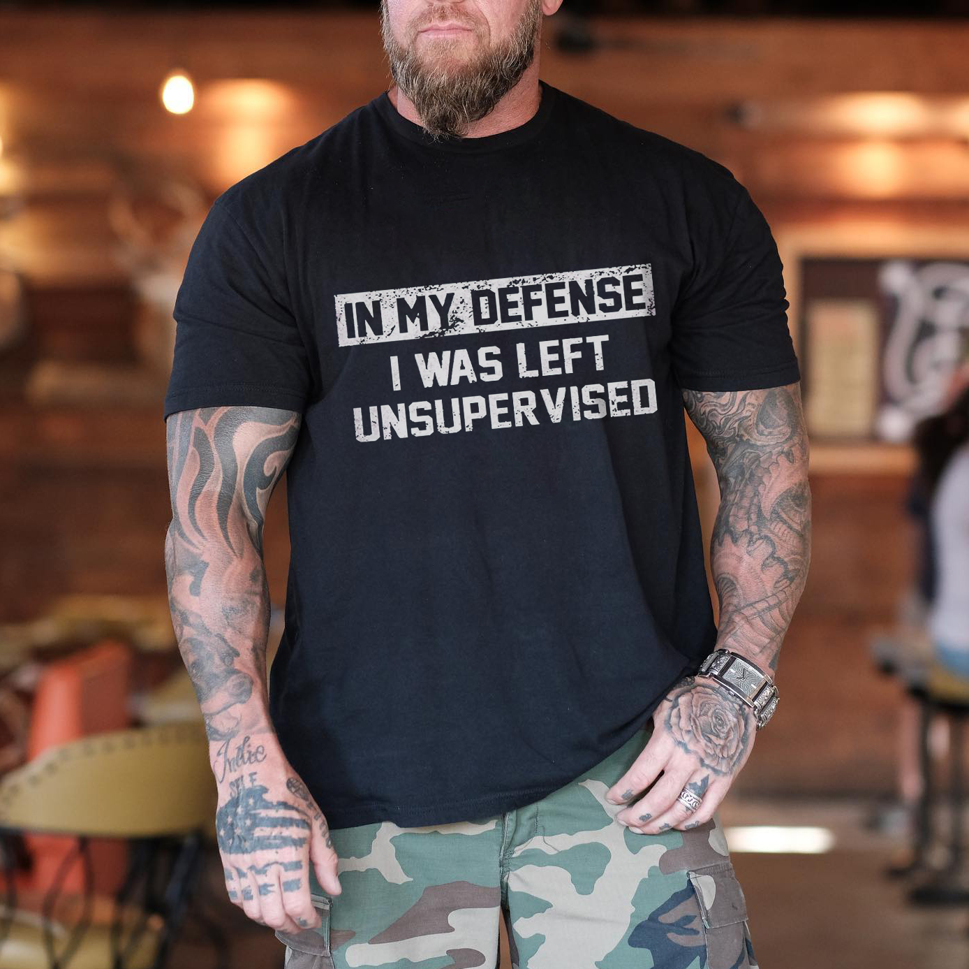 In My Defense I Was Left Unsupervised Printed Men's T-shirt