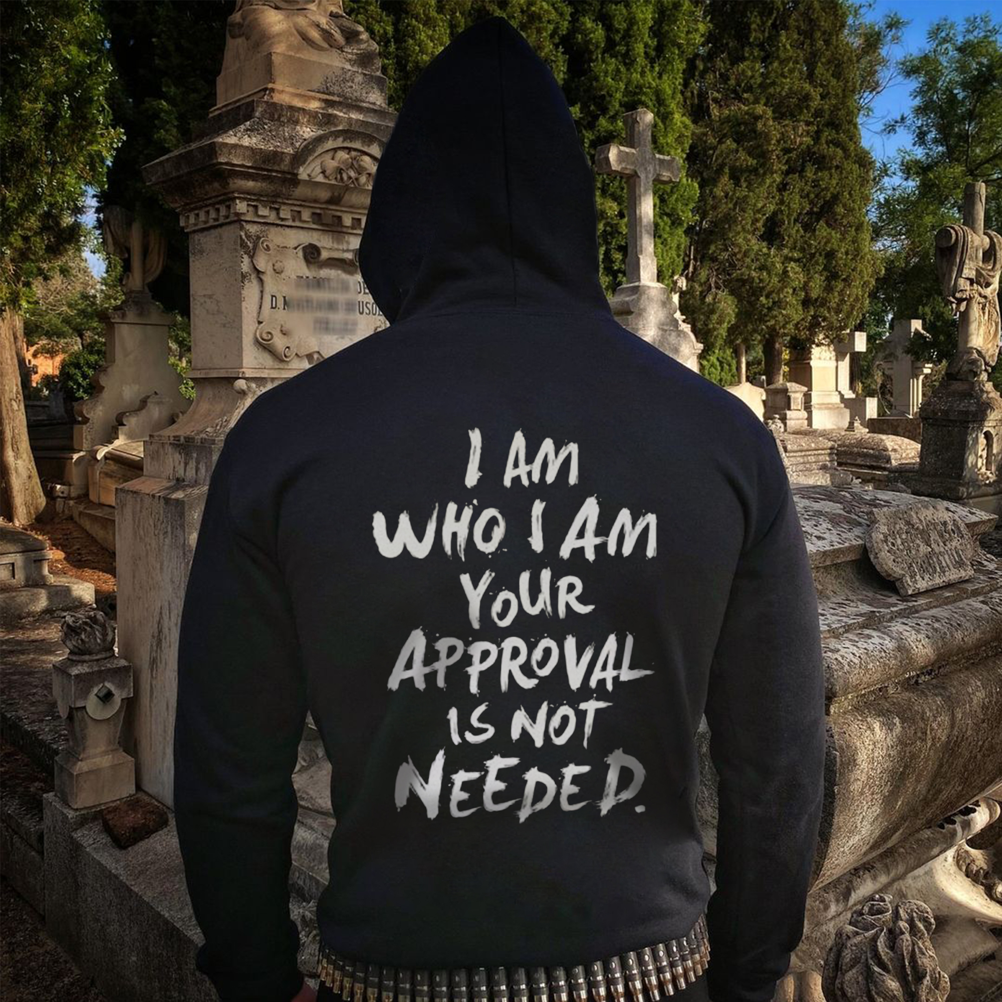 I Am Who I Am Your Approval Is Not Needed Printed Men's Zip-Up Hoodie