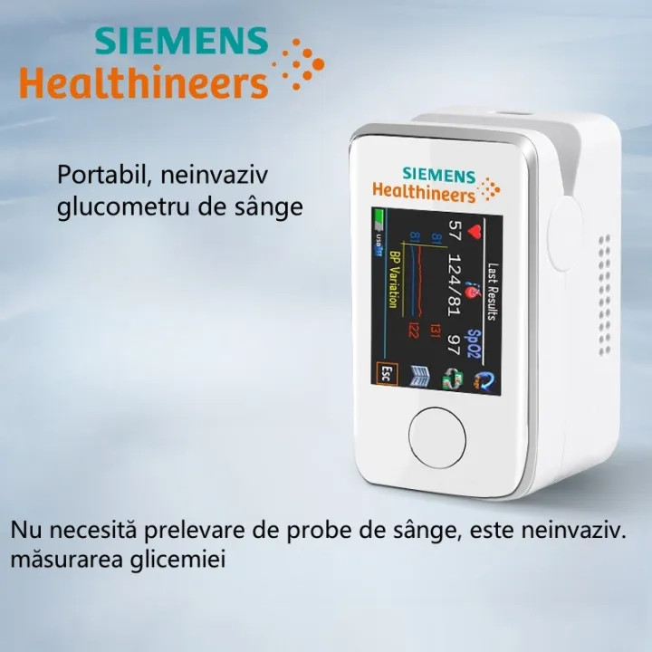 Siemens glucometru non-invaziv și fără durere: măsurare precisă în 5 secunde, fără înțepături, cu ecran HD