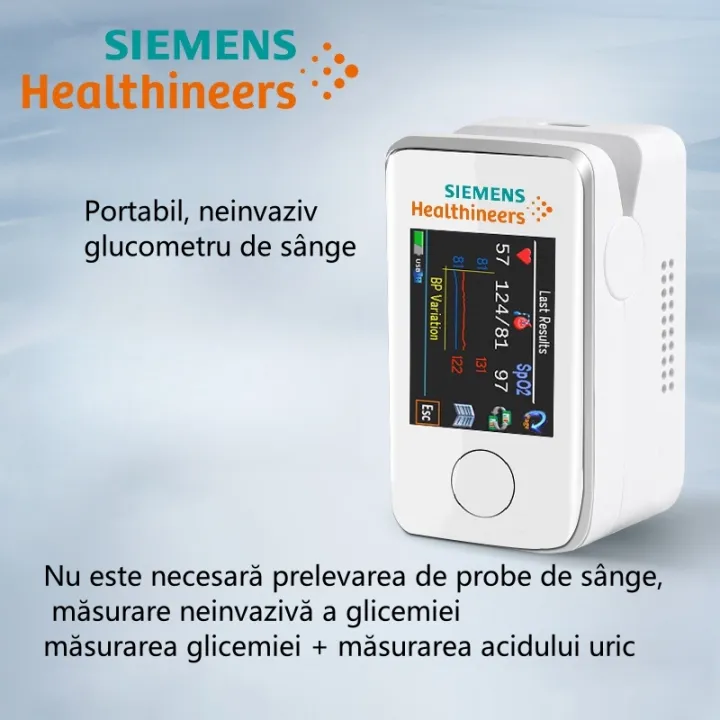 Siemens glucometru non-invaziv și fără durere: măsurare precisă în 5 secunde, fără înțepături, cu ecran HD