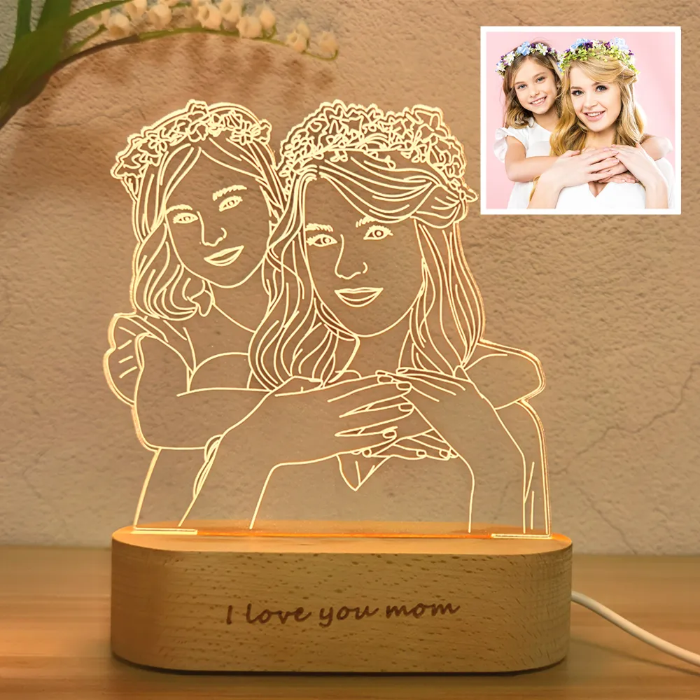 ✨ Personalização de Lâmpada de Foto 3D Gravada ✨ A combinação perfeita de arte e tecnologia! Guarde memórias únicas! 🎉