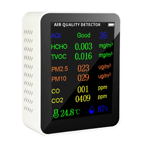 15 in 1 Tuya Air Quality Monitor CO2 Meter Carbon Dioxide Detector Time TVOC HCHO PM2.5 PM1.0 PM10 Temperature Humidity Tester