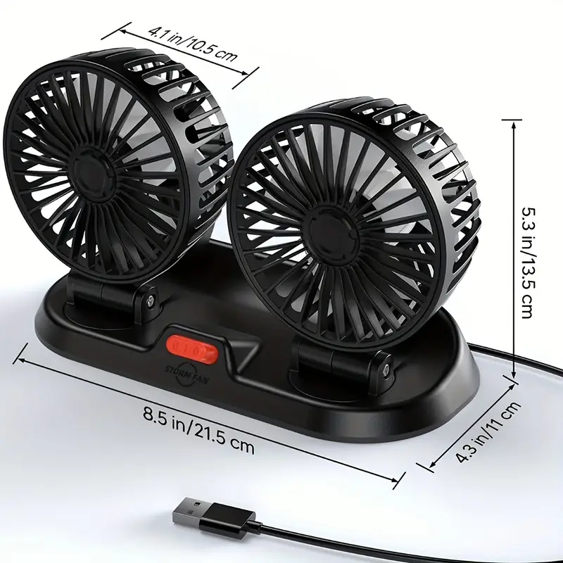 🚗Mufă USB de vară Mașină Mașină Acasă Mini ventilator cu două capete-FP003-VP🧊