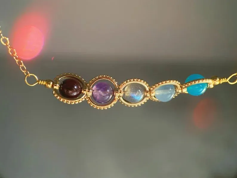 "Coliere de cristal realizate manual - Coliere Zodia Berbecului din carneol, piatră solară, ochi de tigru, citrin - Bijuterii naturale de horoscop pentru zile de naștere