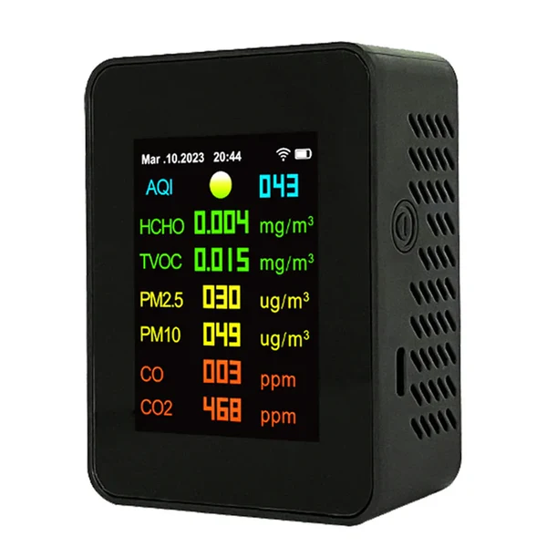 15 in 1 Tuya Air Quality Monitor CO2 Meter Carbon Dioxide Detector Time TVOC HCHO PM2.5 PM1.0 PM10 Temperature Humidity Tester