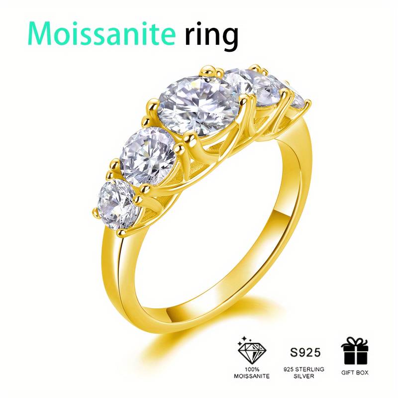 1buc S925 Inel Moissanite Love 18K Aur Galvanizat Inel, Fashion Party Logodna Nunta Aniversare Cadou Pentru Barbati detalii 0