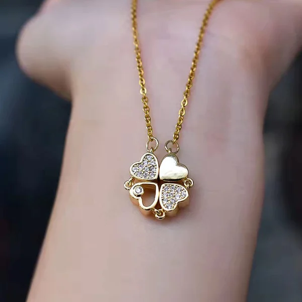 REDUCERE DE AN NOU 2024 - 68% REDUCERE - 🔥Colier Lucky Heart S925 din argint Sterling CU ȘASE TRENDARI🍀