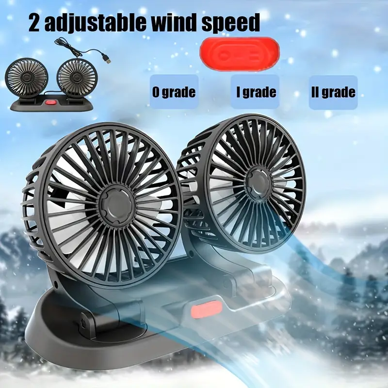 🚗Mufă USB de vară Mașină Mașină Acasă Mini ventilator cu două capete-FP003-VP🧊