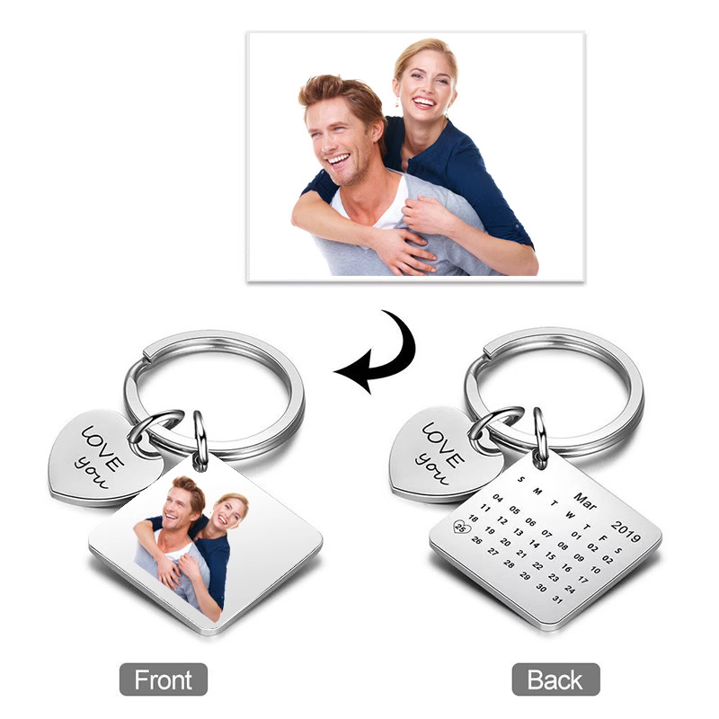 Breloc de calendar comemorativ personalizat cu câteva fotografii