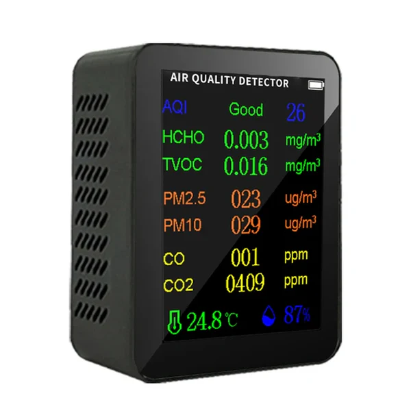 15 in 1 Tuya Air Quality Monitor CO2 Meter Carbon Dioxide Detector Time TVOC HCHO PM2.5 PM1.0 PM10 Temperature Humidity Tester