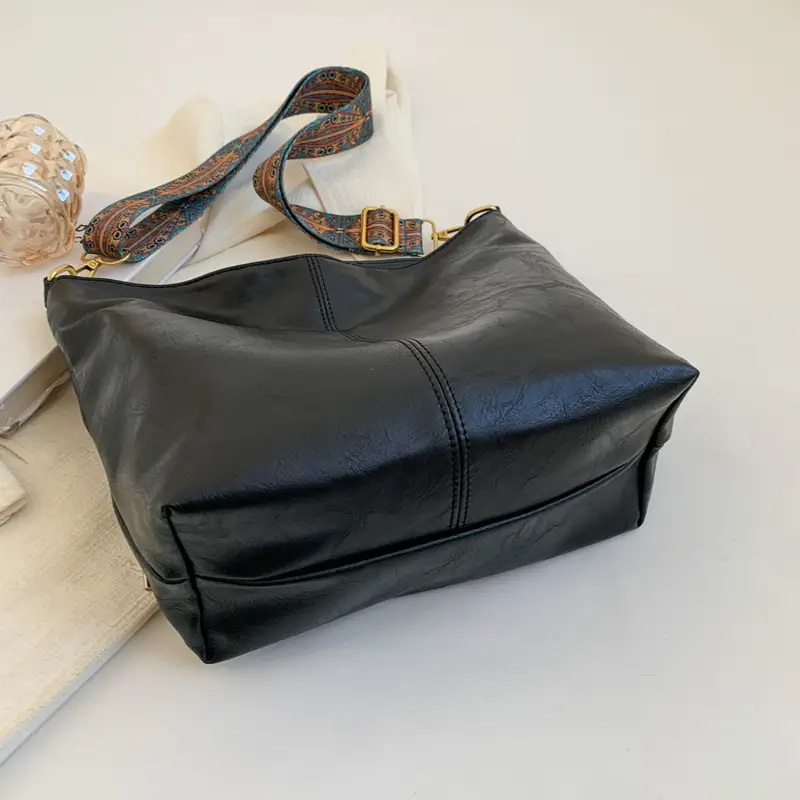 geometric strap hobo bag large capacity crossbody bag womens retro style shoulder bag details 15