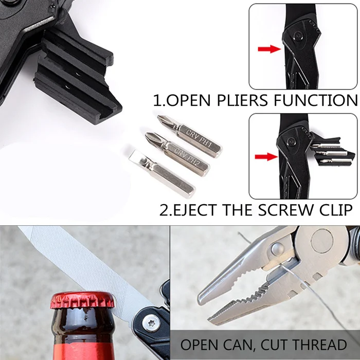 Ciocan de supraviețuire multifuncțional 14 în 1 Material din aliaj de oțel inoxidabil