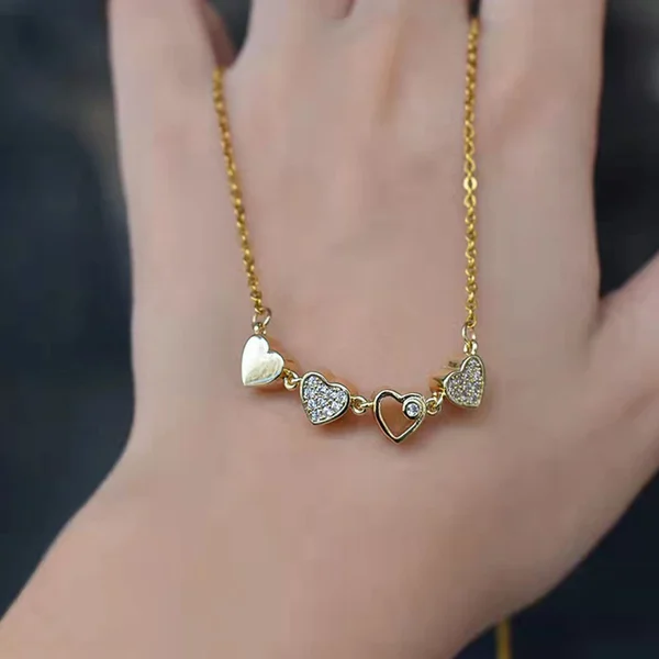 REDUCERE DE AN NOU 2024 - 68% REDUCERE - 🔥Colier Lucky Heart S925 din argint Sterling CU ȘASE TRENDARI🍀