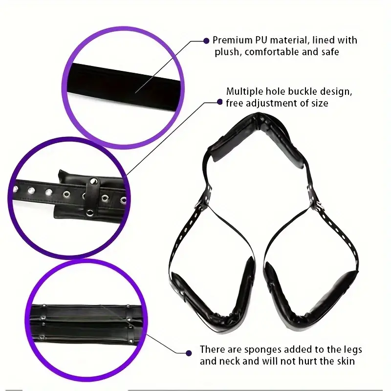 1pc portable thigh restraint sling easy access for fetish sex bondage unisex pu leather details 3